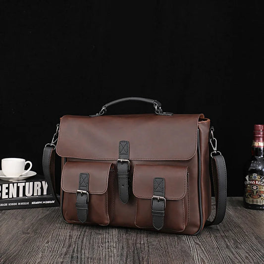 Pu Leather Business Messenger Bag for Man Small Male Crossbody Bags Designer Handbags