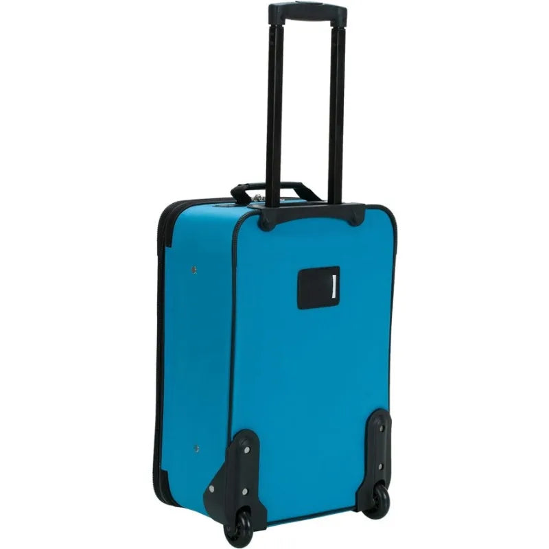 Upright Luggage Set,Expandable, Turquoise, 4-Piece (14/19/24/28)