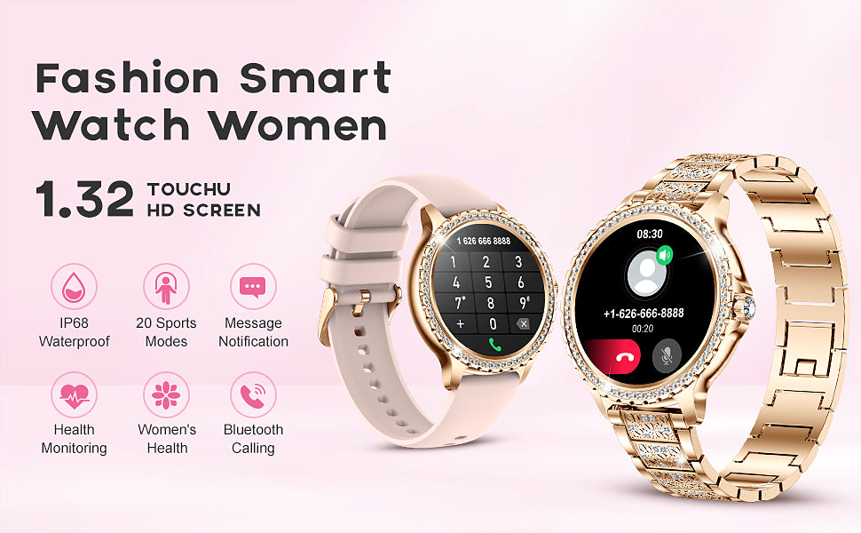 smart Watches for Women for Android and for iPhone Full Touch Screen 100+ Sports Mode